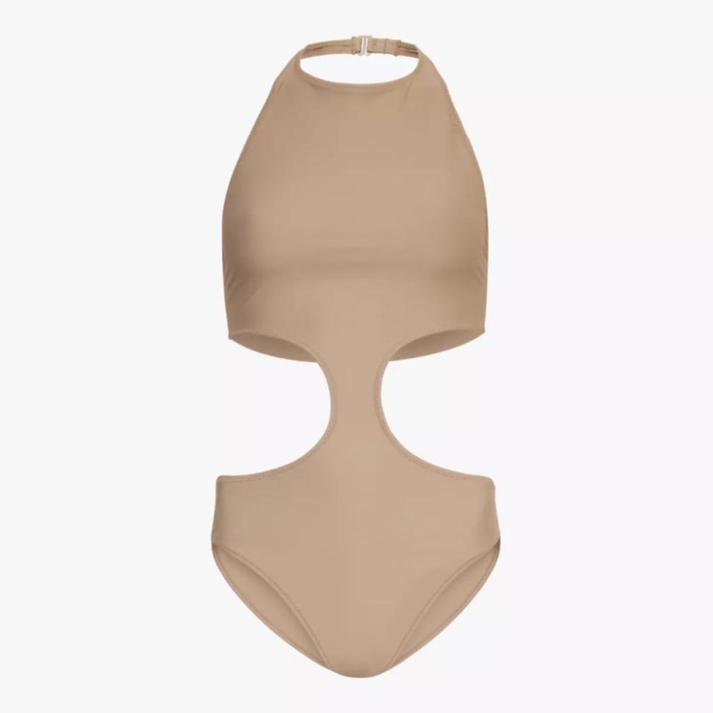 NWT SKIMS SWIM HALTER MONOKINI - DESERT